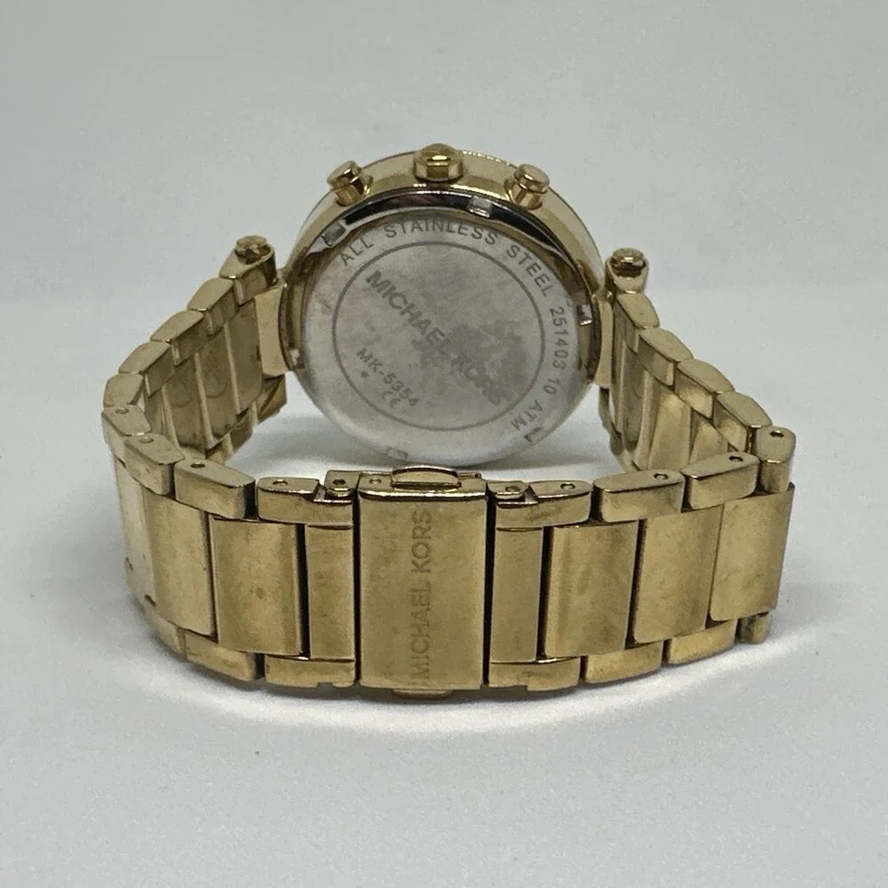 Michael Kors Parker MK5354 Women Gold Stainless Steel Analog Quartz Watch HME551